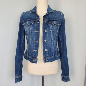 PAIGE| JEAN JACKET SZ Small cropped blue denim